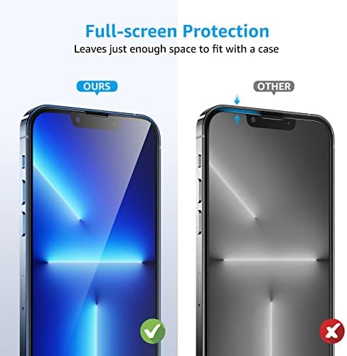 Убав Заштитник На Екранот за iphone 13/iphone 13 pro [2-Пакет] [10x Воено-Одделение Shatterproof ] [Без Меур] [99.6% HD Јасно] [Целосна