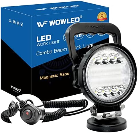 WFPOWER Магнетни LED Светлина Bar12V, Преносни Магнетни База Круг LED Светлината Pod 72W Комбо Зрак, МАГНЕТИ МОНТИРАЊЕ LED Работа Светлина СО Автомобил Приклучок за Цигари &засил