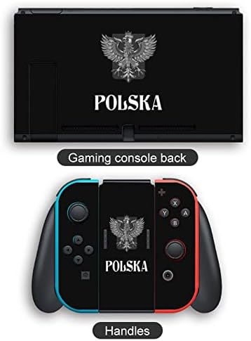 Полска знаме со полски орел заштитен налепници за налепници на кожата на кожата, целосна обвивка за завиткување компатибилен за Nintendo Switch за Switch