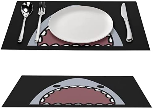 Цртани ајкули заби ПВЦ маса за маса што може да се пеат за подлога за табели за табели за трпезариска маса за трпезариска маса
