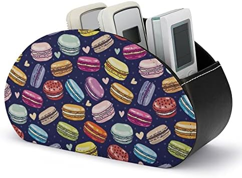 Шарени Macarons PU Remote Remote Contlors Looder Desktop Storage Coxizer Box со 5 оддели