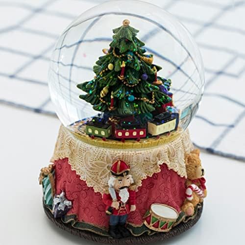 TFIIEXFL новогодишна елка сонувам кристална топка музичка кутија ротирајќи мала воз октава кутија девојки Божиќен роденден подарок