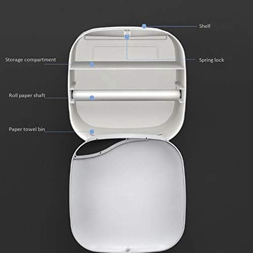 Xbwei wallид монтиран тоалетен држач за хартија, кутија водоотпорна тоалетна хартиена кутија ролна хартиена цевка