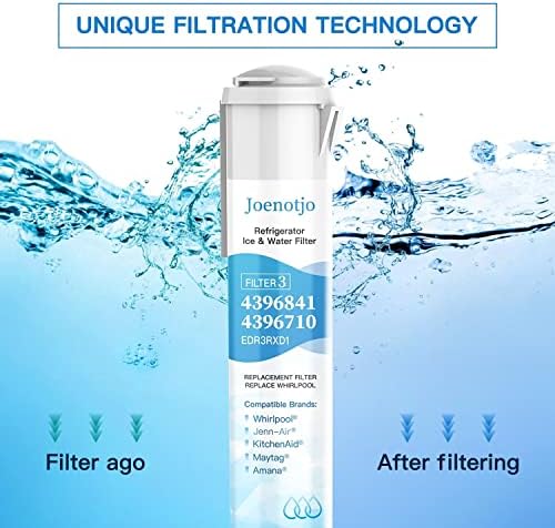 Joenotjo EDR3RXD1 4396841 Замена на капакот на филтерот за вода компатибилен со филтерот 3, 4396710, P2RFWG2.9083.9030,46-9083 Филтер за вода-