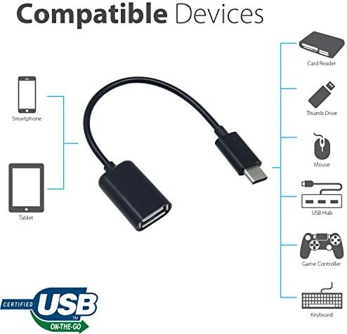 OTG USB-C 3.0 адаптер компатибилен со вашиот LG тон бесплатен UVNANO FN за брзи, верификувани, повеќекратни функции како што се тастатура, палецот, глувци, итн.