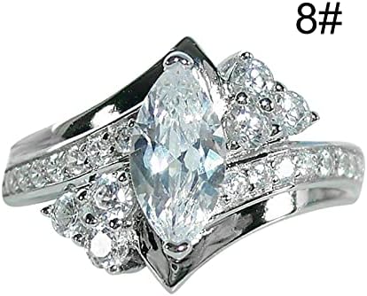 Womenенски модни прстени кубни цирконија венчален прстен накит роденденски забава предлог за подарок за невестински ангажман прстен накит за редење прстени