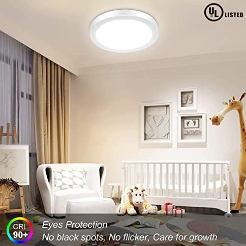 DLLT 12W Flush поставен LED панел тавански светла, мека дневна светлина со рамна површина поставена светла за светло за плакарот/ходникот/кујната/подрумот