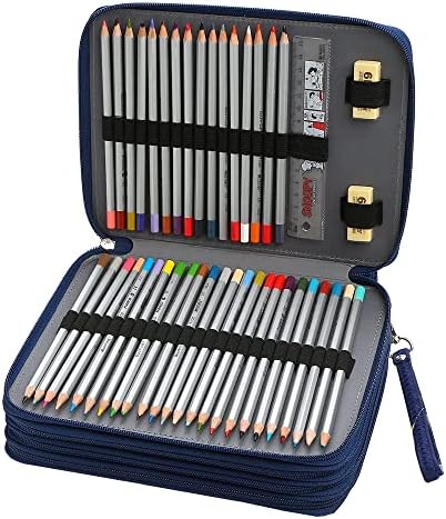 LBXGAP Преносен обоен обоен 184 слотови Организатор на молив со печатење со моливчиња за акварели во призмаколор, моливи во боја