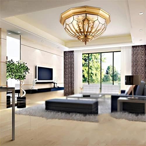 Haаолеј декоративен E27 бакар ретро LED тавански светло светло осветлување дневна соба сјајно вдлабнато монтирање на таванот