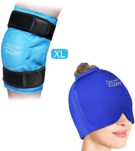 Олеснување експерт за главоболка Ослободување капа за мраз за мраз и XL колено мраз пакет