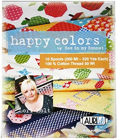 Аурифил нишка постави среќни бои од Лори Холт 50wt памук 10 мали колички
