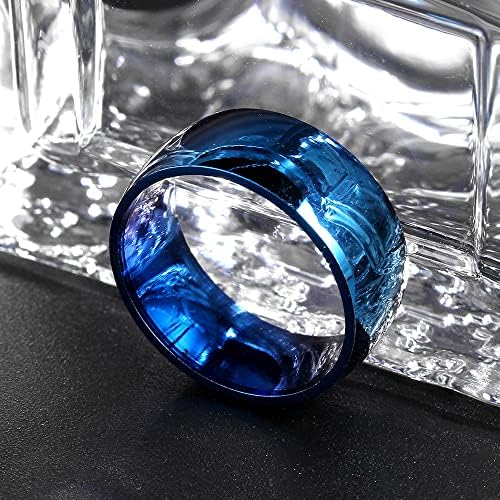 Сини прстени на Колесо 8мм за мажи и жени Персонализиран прстен Прилагодете го прстенот врежан прстен-75850