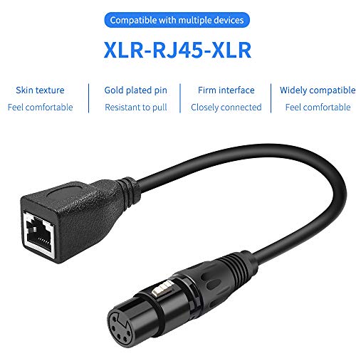 Siyear XLR 5 PIN RJ45 Адаптер Кабел-XLR 5 пински машки до RJ45 & XLR 5 пин женски до RJ45 Femaleенски DMX Ethernet Адаптер конвертор кабел