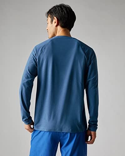 Кошула за вежбање со долги ракави на Rhone Manive, атлетска, ултра-мека ткаенина, влага за влага, анти-ОДОР, УПФ 50 Заштита на сонце