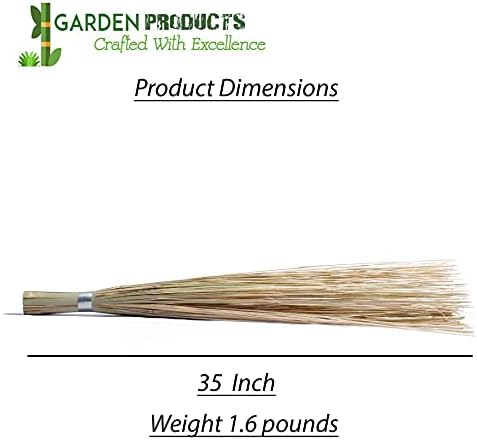Градинарски производи природна и чиста бамбус стапчиња за стапчиња за подот, градина, чистење на отворено, сет од 2 направени во Индија, беж