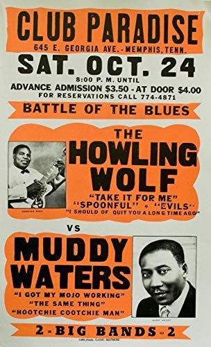 Ningfei 1970 Muddy Waters/Howlin 'Волк блуз метал калај знак постер wallиден плакета ретро wallид дома бар паб гроздобер кафе -декор, 8x12 инчи