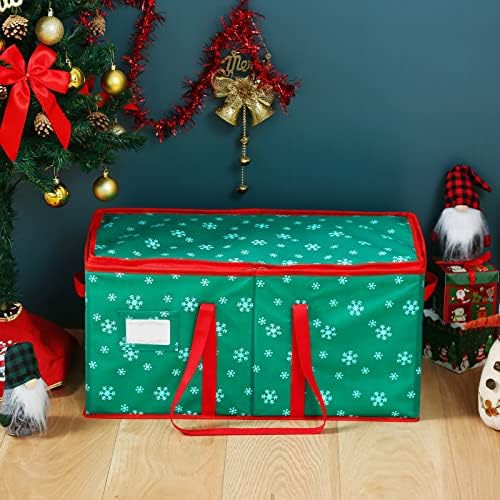 Дедр Голем Божиќ Украс Кутија За Складирање Контејнер, Се Вклопува до 128 Орнаменти, Празник Божиќ Орнаменти Кутија Со Затворање Патент
