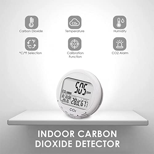 CO2 Монитор Десктоп Десктоп Детектор на јаглерод диоксид Монитор за квалитет на воздухот Температура Влажност на воздухот Анализатор на