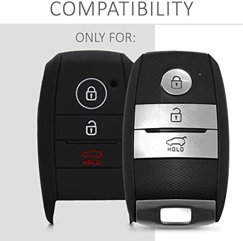 Kwmobile Силиконски Клуч Фоб Покритие Компатибилен Со Kia 3 Копче Клуч За Автомобил Паметен Клуч-Рели Лента Црвена/Црна