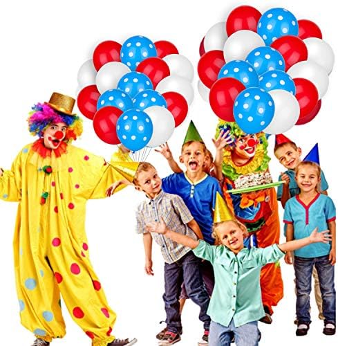 100 парчиња балони За забави За Мачки Балони Со Латекс Со Точки Црвена Бела Сина Боја Со Балони Со Бели Точки За Свадба Роденден Забава