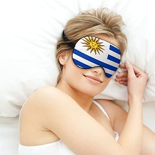 Уругвајско знаме за спиење за слепите маски за очила, симпатична сенка за очи, смешна ноќна покривка со прилагодлива лента за жени мажи
