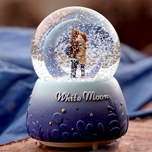 Се прашувате ме креативни светла во боја што лебдат снегулки бела месечина двојка стаклена кристална топка музичка кутија Танабата роденденски подарок