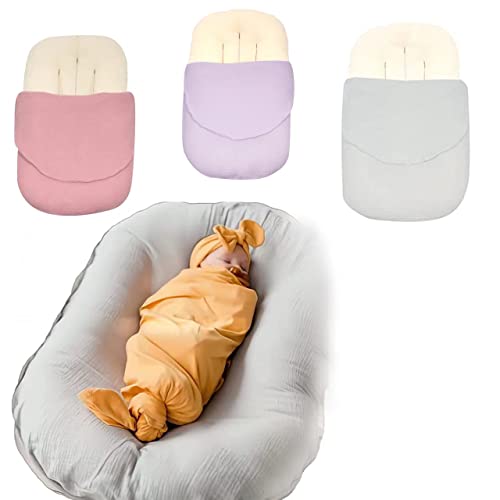 3 парчиња бебешки покритие за бебиња, ултра-мека памучна обвивка за новороденче ， куќиште за перница за бебиња, затегнат отстранлив