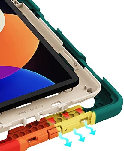 Покријте ја кутијата Детска кутија компатибилна со Xiaomi Mi Pad 5 Pro 12.4 инчи, 360 ° ротаторна рачка на рачката, три-во-едно, отпорна на школка, обвивка за заштита од капки, За