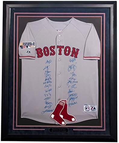 Прекрасен тим од Бостон Ред Сокс во 2007 година, потпишан Светски серија Jerseyерси Штајнер - Автограмирани дресови на МЛБ