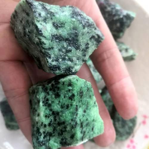 Денгаи природна зелена груба флуорит кристал/100гр кристали Минерални примероци за заздравување на енергија -користен за украси занаети со кадифена торба