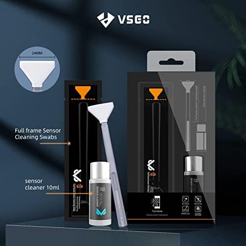 VSGO Нов Комплет За Чистење Камера Со Целосна Рамка 12 парчиња Сензор За Чистење брис + 10ml Чистач и Вентилатор ЗА Надворешен