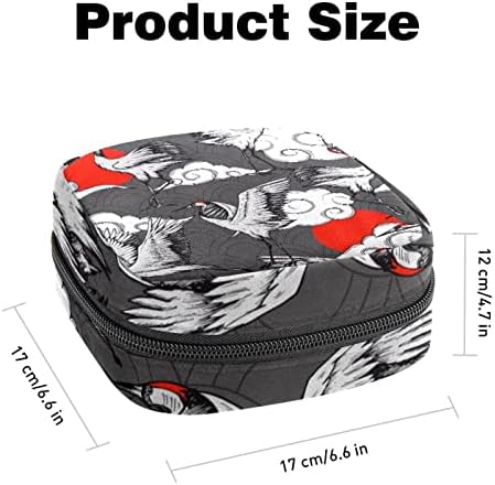 Торба За Складирање Салфетки Торбичка За Менструална Чаша Девојките Патуваат Организатор На Санитарни Влошки За Шминка Со Голем Капацитет, Јапонски Кранови Облац