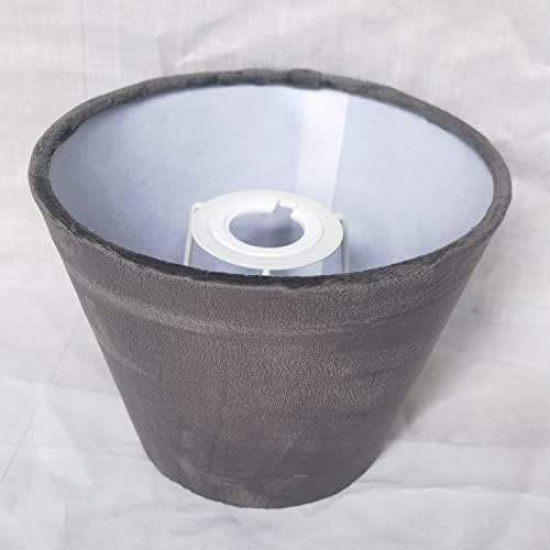 Fielect Softback Barrel Barrel Farbribe Lanbshade, Velvet Clain Бела ПВЦ за ламба за табела и светло на подот 4.3 „x 6,7“ x 5.1 “, применлив