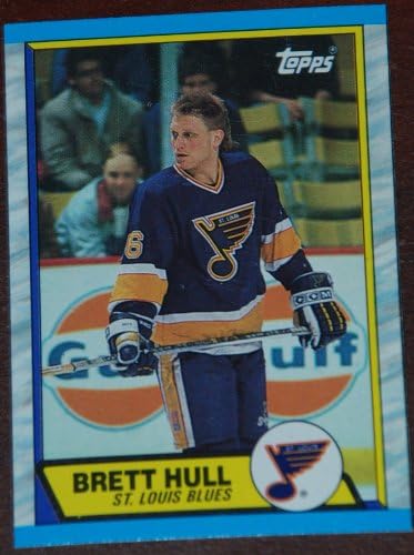 1989-90 Топс Брет Хул f Св Луис Блуз кутија дно NHL хокеј картичка