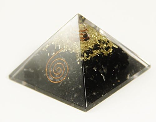 Голем оргон пирамида со црни турмалински кристали - природни и автентични скапоцени камења - Оргонски производ - Генератор на енергија