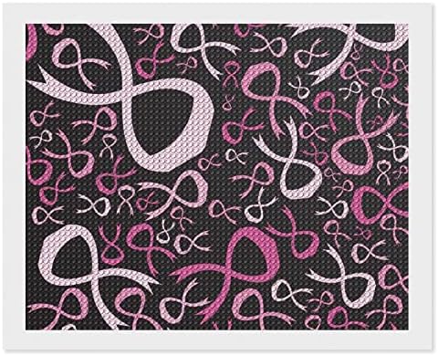 Свесност За Рак На дојка Розова Лента Дијамант Сликарство Колекции Круг Целосна Вежба Дијамант Слики Уметности Ѕид Декор 16 x20
