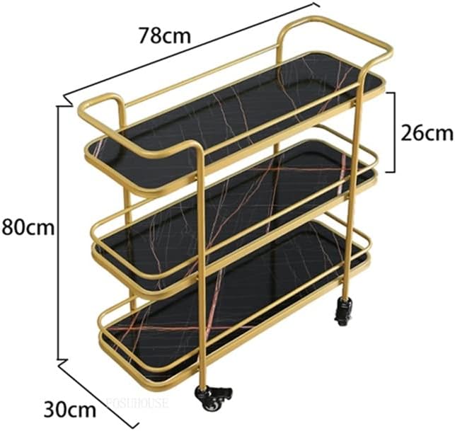 SXYMKJ повеќеслојна кујна количка за складирање количка за складирање решетката за складирање во три нивоа количка дома