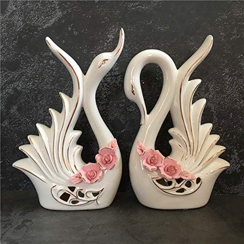 Земтак двојка лебеди керамика украси домашни украси занаети порцелански декоративни ракотворби животни фигурински свадба практични