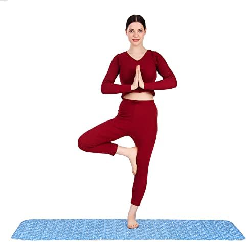Filixtrue печатени душеци за јога за мажи жени Ева материјал со лента за носење, 4мм душеци за вежбање за вежбање јога мат за фитнес,