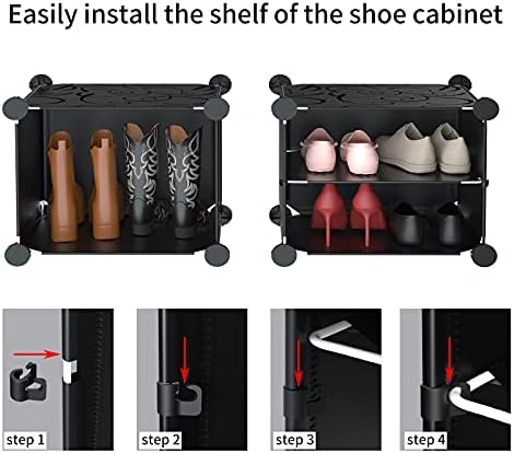 Организатор на решетки за чевли Anenz, проширување и стабилна 28 пара пластичен преносен кабинет за складирање на чевли со полица