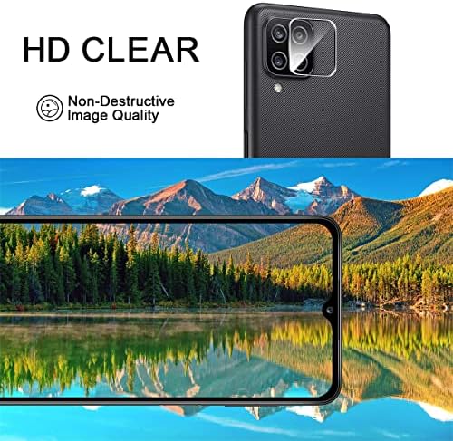 CoolPow 【3+3 пакет дизајниран за Samsung Galaxy A12 заштитник на екранот Samsung A12 заштитник на екранот со каленски мобилен телефонски филм, ултра HD, 9H тврдост, отпорен на гребење, ?
