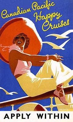 1930-Канадски Пацифик Среќен Патувања - Патување Рекламирање Магнет