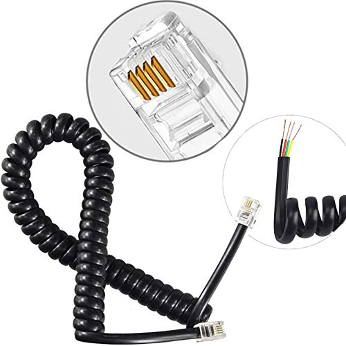 Kewayo Телефонски кабел Detangler, 1 пакет 12 ft неоткриен модуларен модуларен телефонски телефон со телефонски кабел за кабел и 1 пакет 360 ° Телефонски кабел затенглер го про