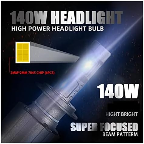 P19 H7 D2S 140w LED Сијалица СО Голема Моќност 6000K H8 H11 9005 Hb3 9006 Hb4 9012 Led Сијалица Турбо Светилка 12V