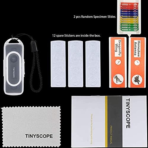 Tinyscope Stickable Microspope комплет преносен за телефон, 20x - 400x мини микроскопио алатка за возрасни студенти од колеџ тинејџери деца училници