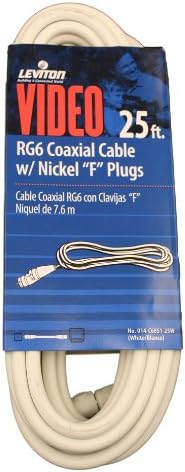 Левитон C6851-25W RG6 Coax кабел, никел позлатен, 25 метри, бело
