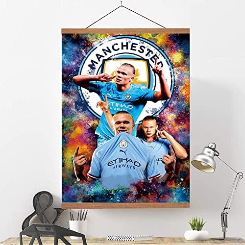 БКО фудбалски суперerstвезда Манчестер Сити Постер Wallидна уметност, Халанд Фудбал 16 „X 24“ постери за уметности, фудбалски суперerstвезда мотивациски