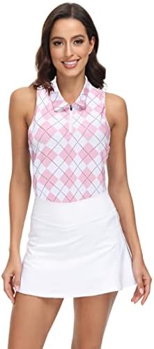 Трендимакс женски кратки/долги ракави голф Поло кошула половина поштенски сув фит атлетски резервоар за вежбање на врвови