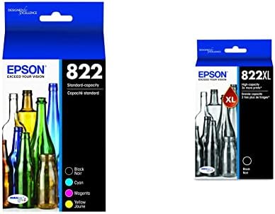 EPSON T822 DURABRITE ULTRA -INK Стандарден капацитет Црна и боја -Cartridge Combo Pack & T822 Durabrite Ultra Ink Стандарден капацитет Црн кертриџ