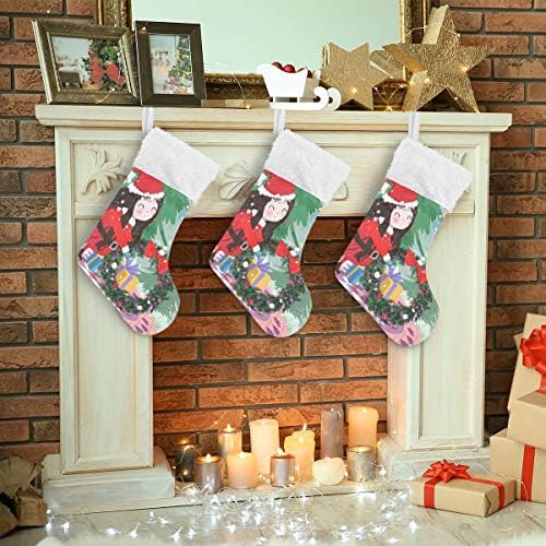 Божиќно девојче Пимилагу Божиќно девојче Божиќни чорапи 1 пакет 17,7 , виси чорапи за Божиќна декорација